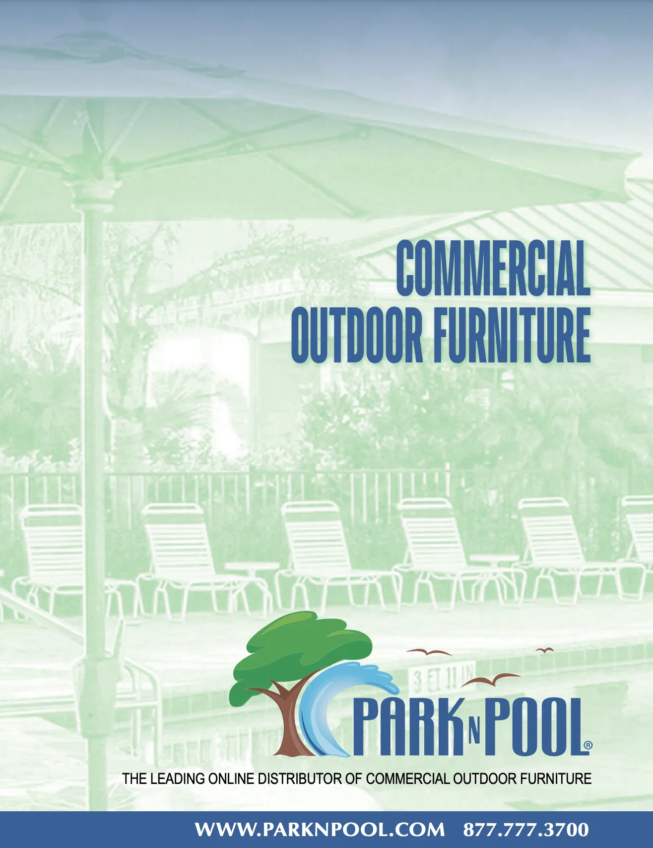 The ParknPool commercial outdoor furniture catalog cover