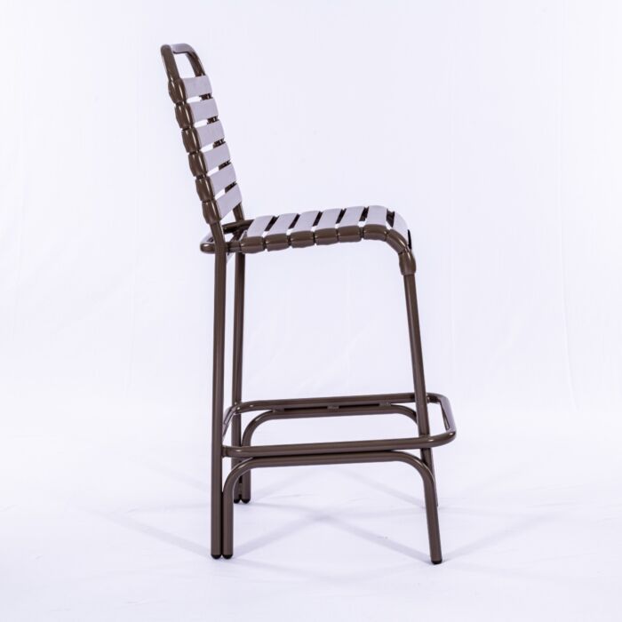 Aruba Strap Bar Stool with Round Aluminum Frame