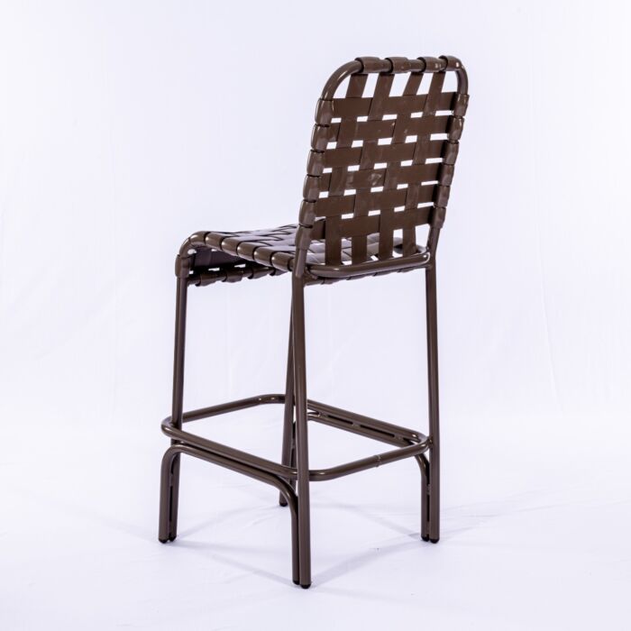 Aruba Strap Bar Stool with Round Aluminum Frame