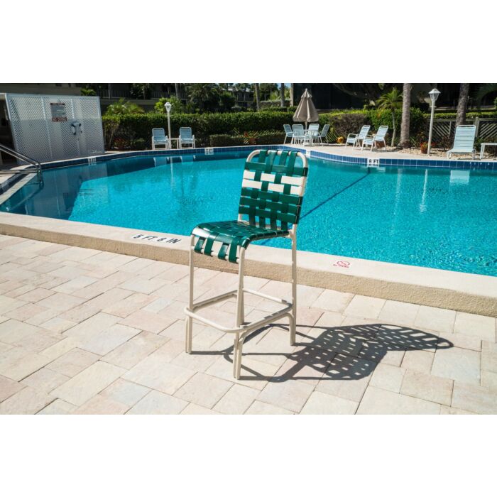 Aruba Strap Bar Stool with Round Aluminum Frame