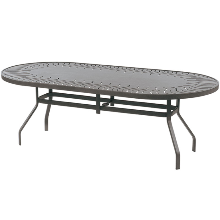 Oval Sunburst Top Dining Table, With Umbrella Hole