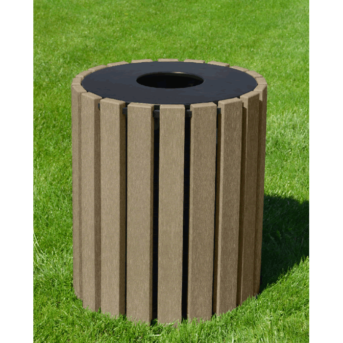 Round Trash Receptacle