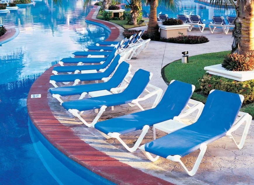 Nautical Adjustable Sling Chaise Lounge without Arms