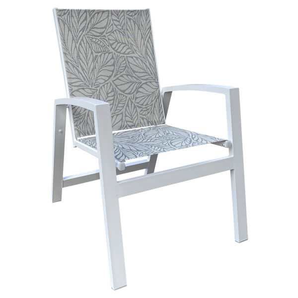 Malibu Sling Dining Chair with Rectangular Aluminum Frame