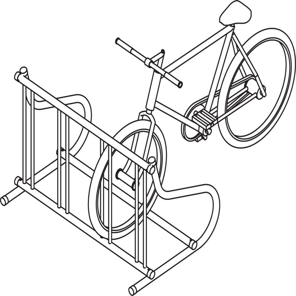 Gridrac Gate Style Bike Rack, Black Powder Coated