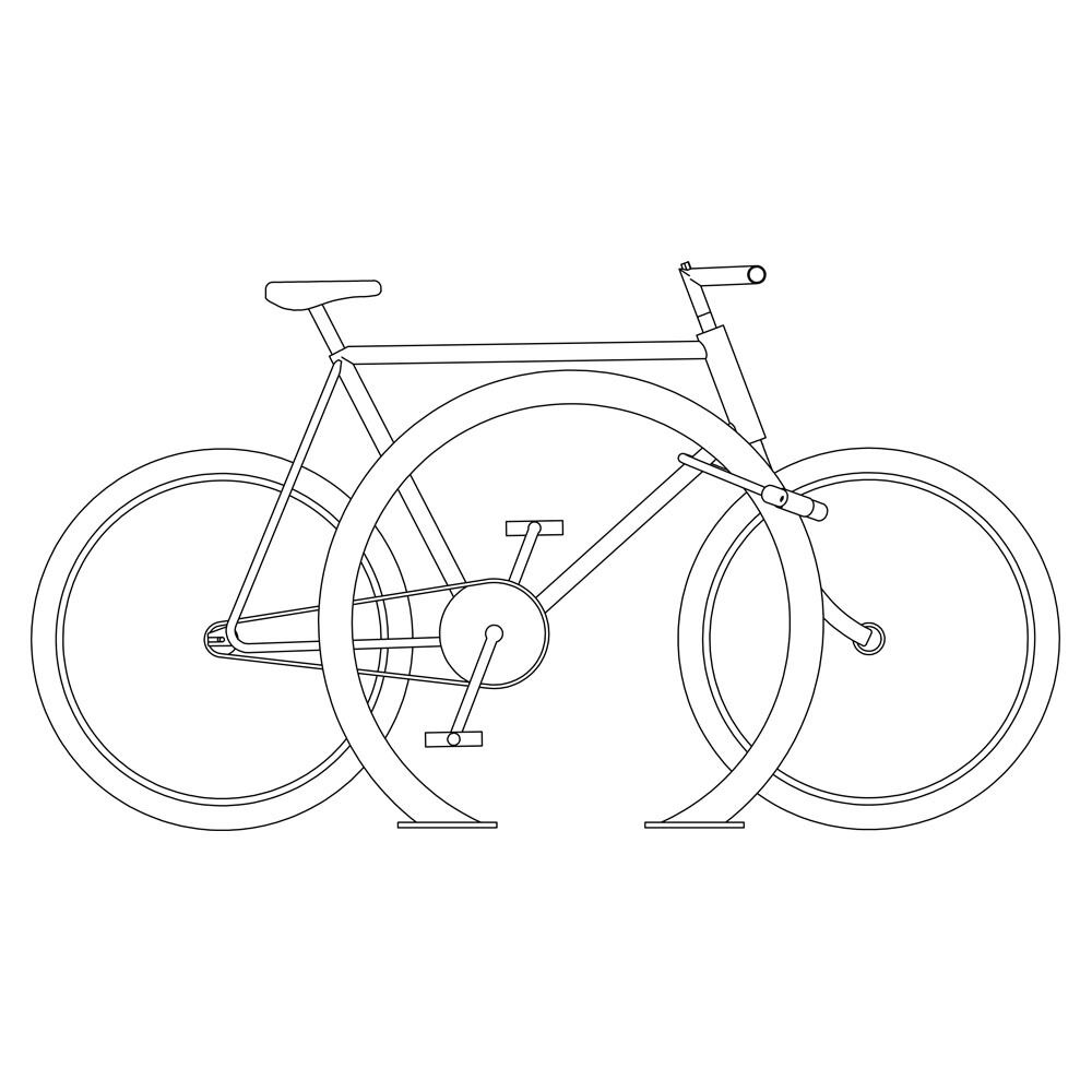 Orion Style Bike Rack, 2 Bike Capacity, Galvanized