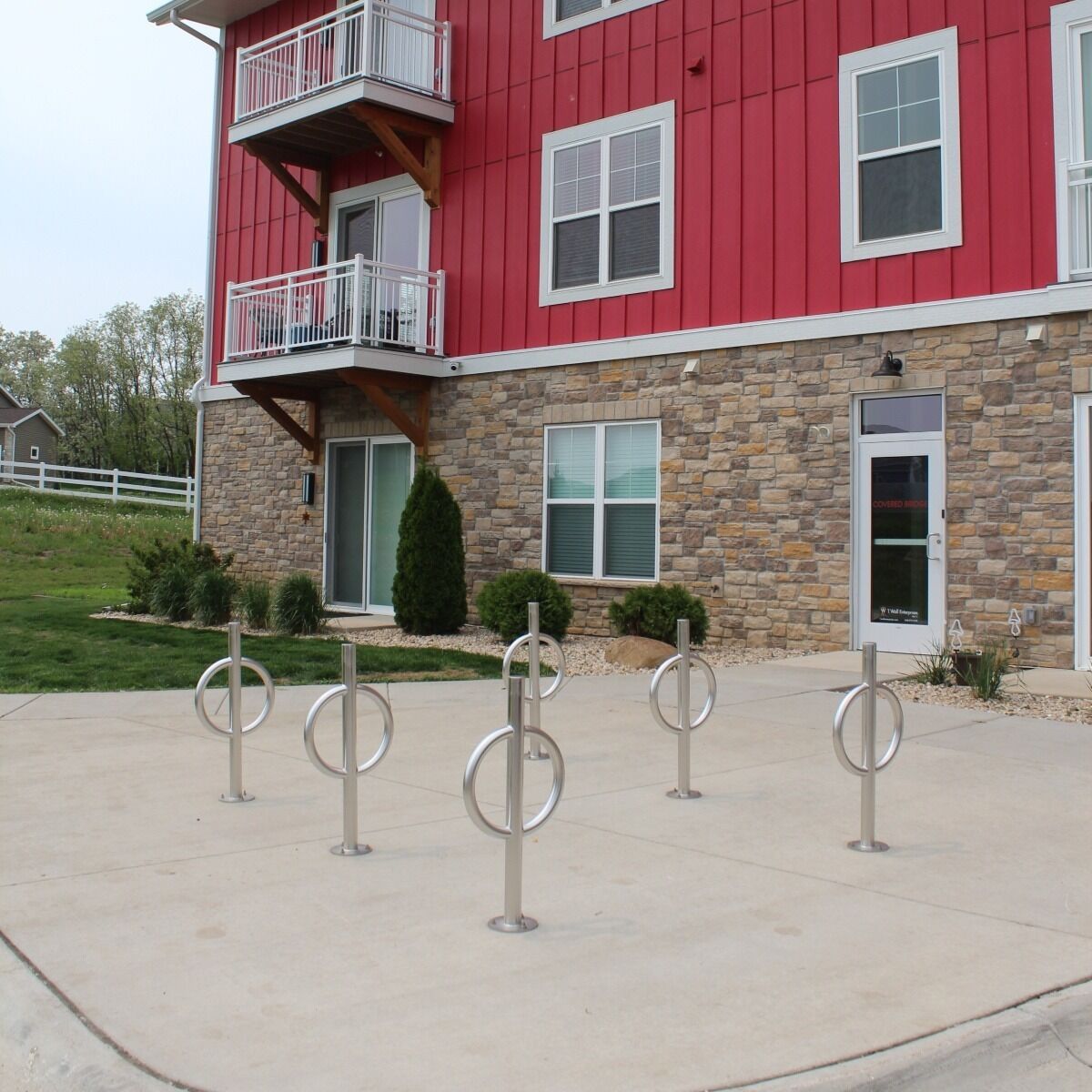 Post and Ring Style Bike Rack, 2 Bike Capacity, Galvanized