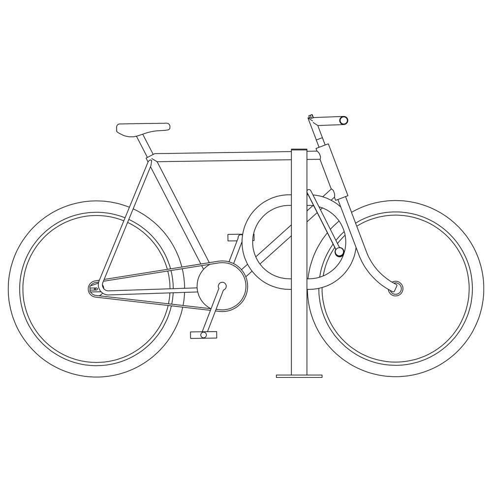 Post and Ring Style Bike Rack, 2 Bike Capacity, Galvanized