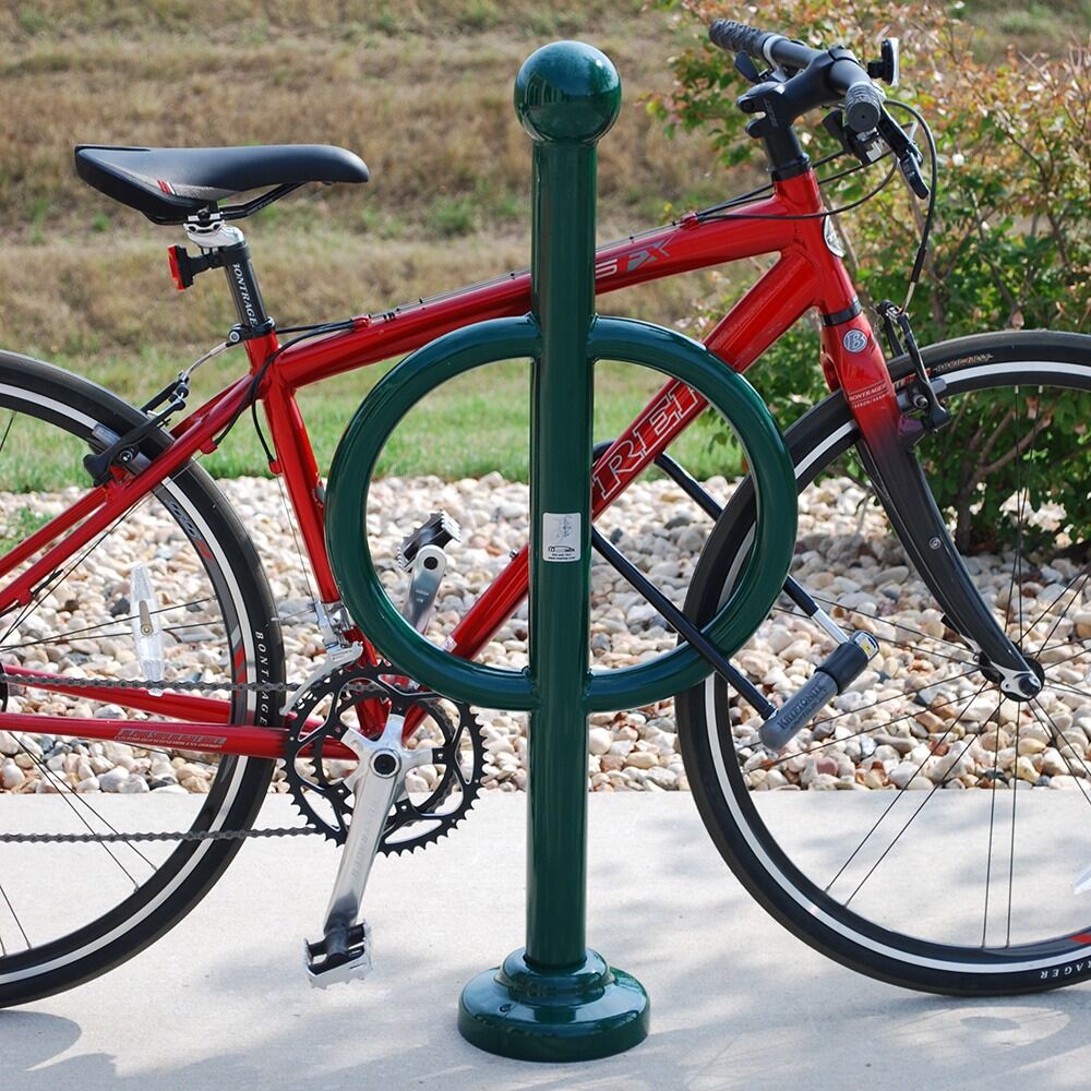 Post and Ring Style Bike Rack, 2 Bike Capacity, Powder Coated