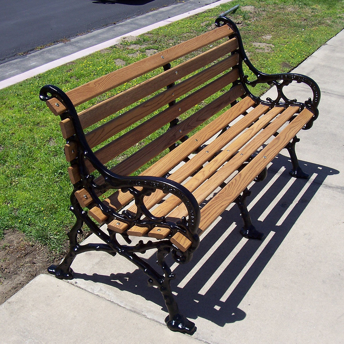 Woodland Bench with Wood Slat Seat and Back