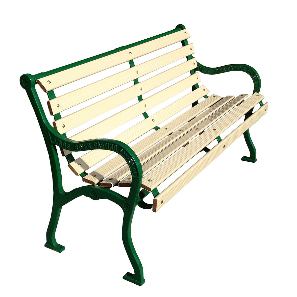 Iron Valley Slatted Bench with Aluminum Slat Seat and Back