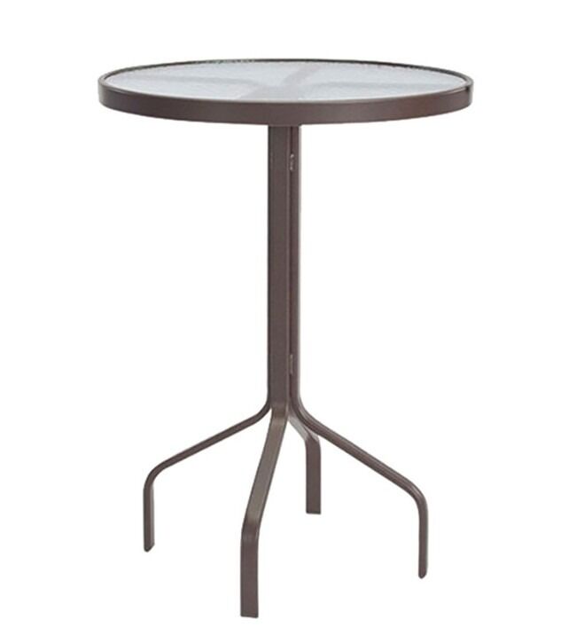 30" Round Acrylic Top Balcony Table, Without Umbrella Hole