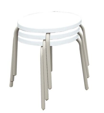 18" Round Fiberglass Top Side Table, Stackable