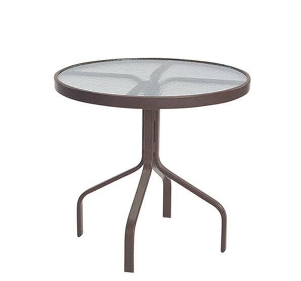 30" Round Acrylic Top Dining Table, Without Umbrella Hole