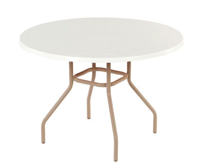48" Round Fiberglass Top Dining Table, With Umbrella Hole, 03 Series Base