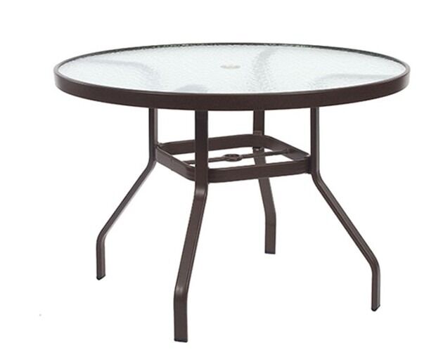 36" Round Acrylic Top Dining Table, With Umbrella Hole
