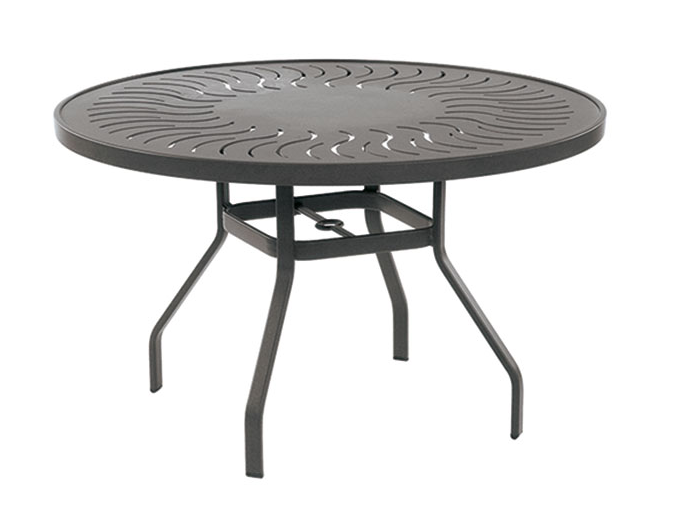 Round Sunburst Top Dining Table, With Umbrella Hole