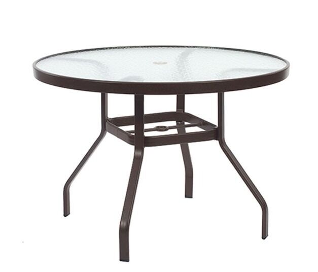 42" Round Acrylic Top Dining Table, With Umbrella Hole