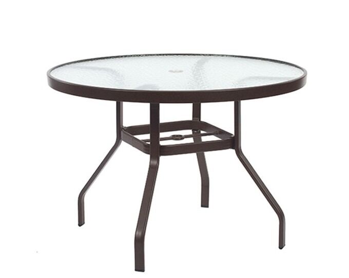 48" Round Acrylic Top Dining Table, With Umbrella Hole