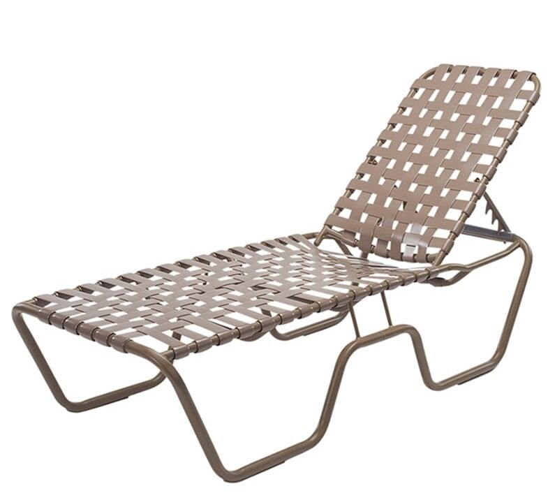 Neptune 18" Cross Strap Chaise Lounge, Without Arms