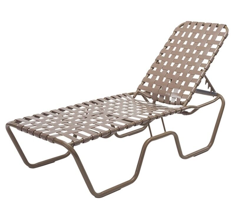Neptune 20" Cross Strap Chaise Lounge, Without Arms