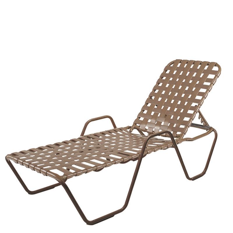 Country Club Aruba 14" Cross Strap Chaise Lounge, With Arms