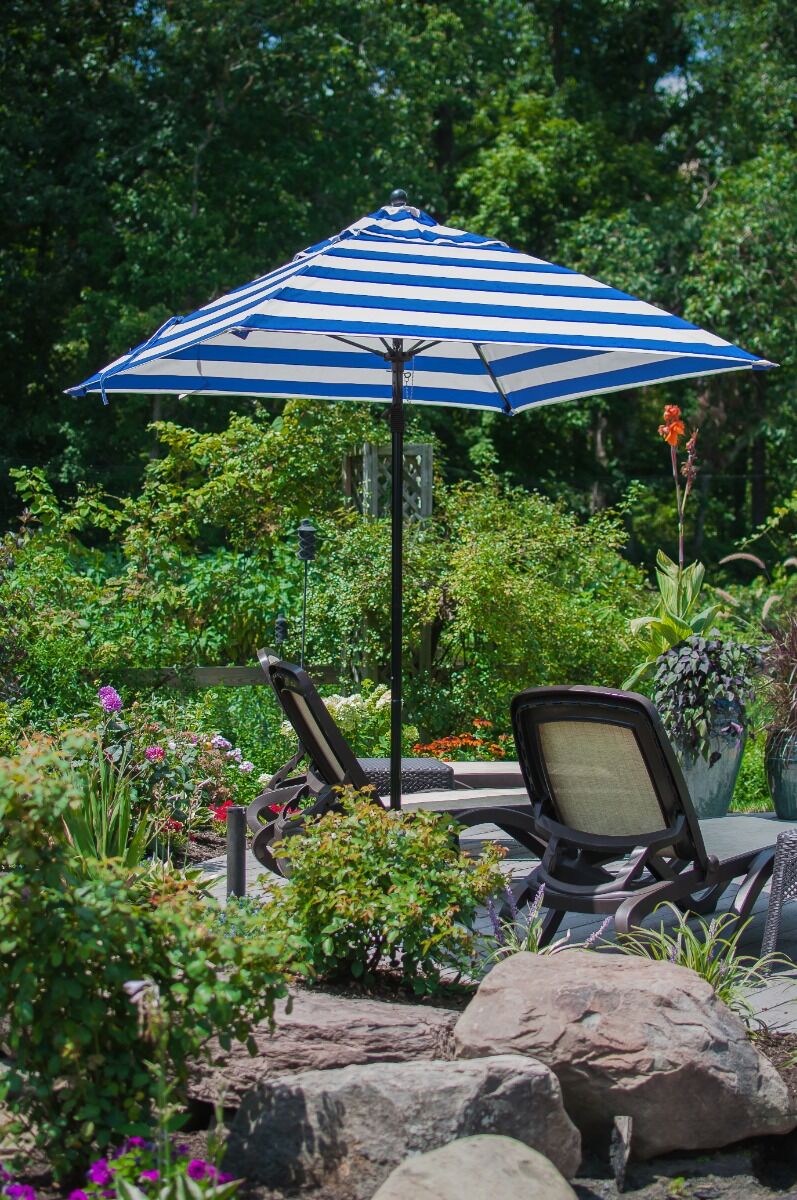 Monterey Collection Square Fiberglass Market Umbrella