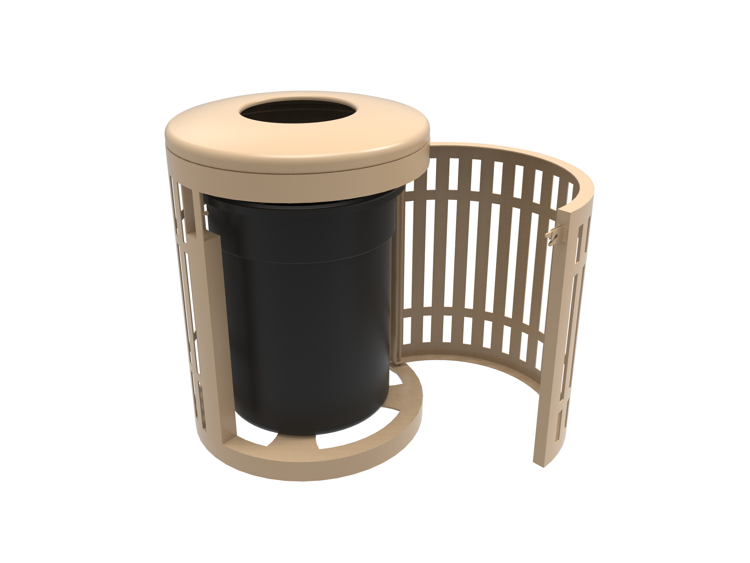 Rivendale Downtown Side Opening Trash Receptacle with Flattop