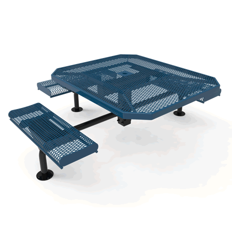 Rivendale Octagon Nexus Pedestal Table with Rolled Seats - ADA Accessible