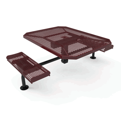 Rivendale Octagon Nexus Pedestal Table with Rolled Seats - ADA Accessible