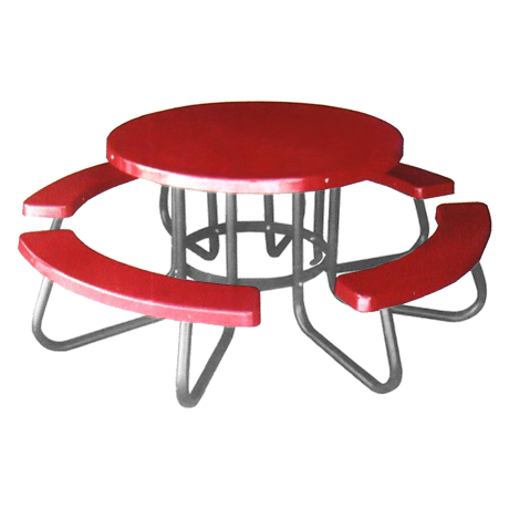 Round Table with Fiberglass Top and Seats on a Round Tube Frame