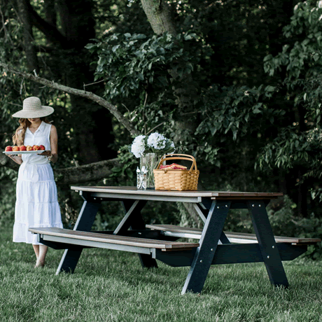 Heritage 72" Picnic Table with Attached Benches