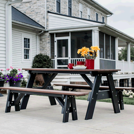 Heritage 72" Picnic Table with Detached Benches