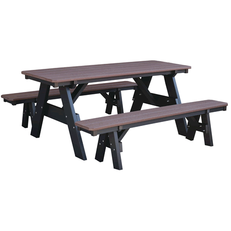 Heritage 72" Picnic Table with Detached Benches