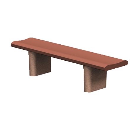 CB Series Concrete Backless Bench with Concave Seat