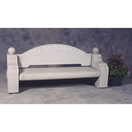 NWB Series Bishop Concrete Bench with Back