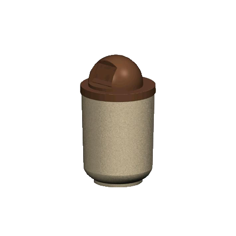 TCR Series Round Concrete Trash Receptacle with Plastic Dome Lid with Self-Closing Door