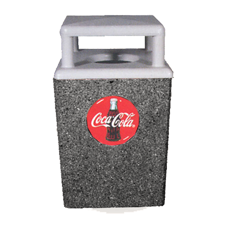 TCSC Series Square Concrete Trash Receptacle with Flat Hooded Lid