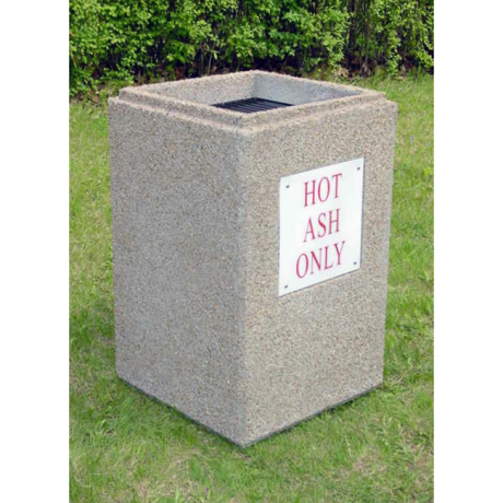 Square Concrete Hot Ash Receptacle
