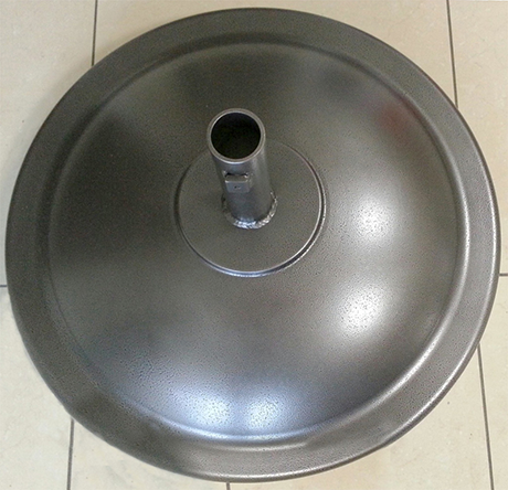 Round Aluminum Umbrella Base, 15 lbs. Empty, 125 lbs. Filled