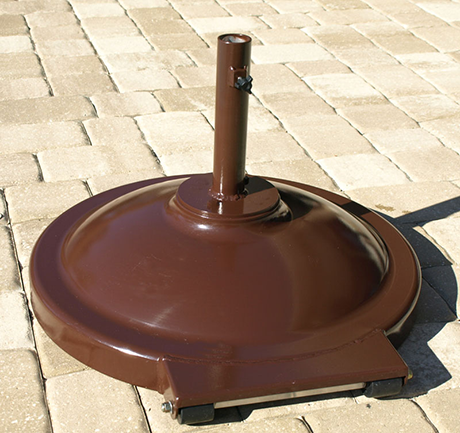 Round Aluminum Umbrella Base, 10 lbs. Empty, 90 lbs. Filled
