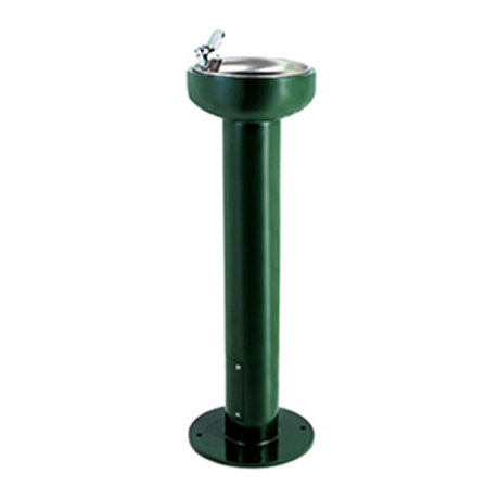 Economy Metal Pedestal Drinking Fountain w/ Push Button, Surface Mount