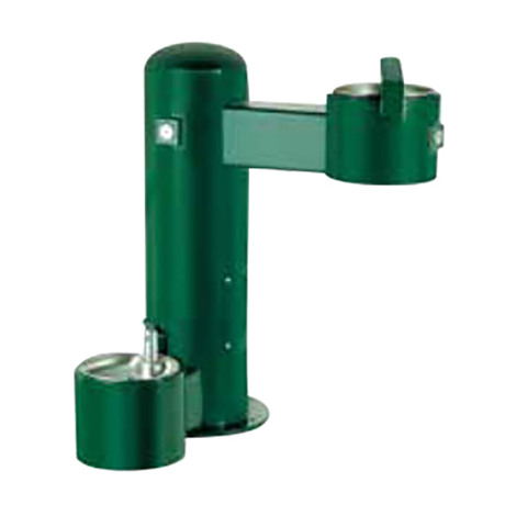 Barrier Free Round Metal Pedestal Single Bubbler Frost Proof Drinking Fountain