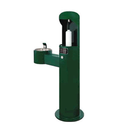 Metal Pedestal Water Bottle Filler Station with Drinking Fountain - QS Available in Green Only