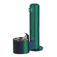 Metal Pedestal Pet Drinking Fountain - QS Available in Green Only