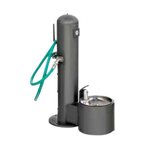Stainless Steel Pedestal Pet Drinking Fountain With Hose Bibb and Hose