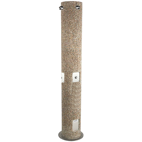 Aggregate Pedestal Outdoor Triple Body Shower