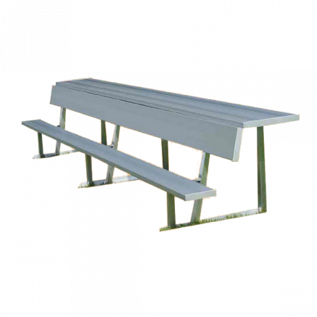 Portable Players Bench With Backrest, Shelf, and Aluminum Legs