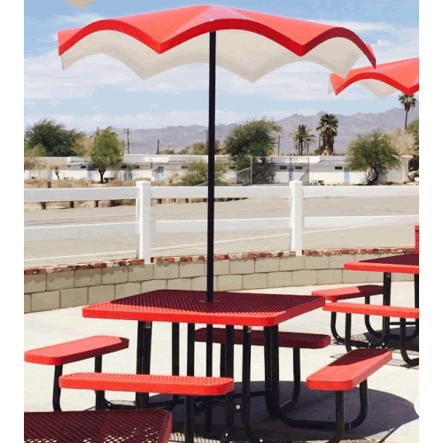 Wave Rounded Octagon Fiberglass Umbrella