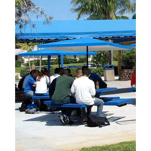 Bistro Square Fiberglass Umbrella with Valence